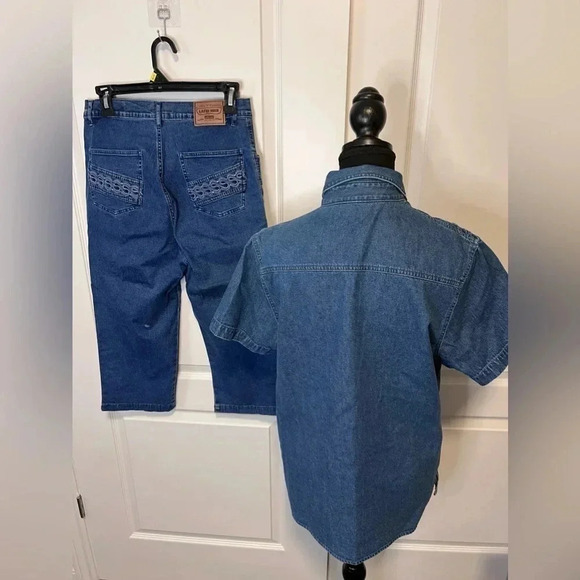 Vintage | Lafei Nier | Embellished Western Denim 2 Piece Set | Size  M [83] - Picture 7 of 13